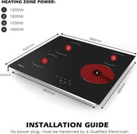 GIONIEN GCE460TC 60 cm beépíthető üvegkerámia főzőlap 4 zónás elektromos tűzhely fekete 5