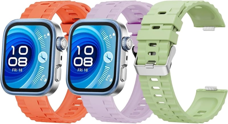 GIOPUEY Huawei Watch Fit 4/Fit 4 Pro/Fit 3 szilikon szíj lila, lélegző, kopásálló