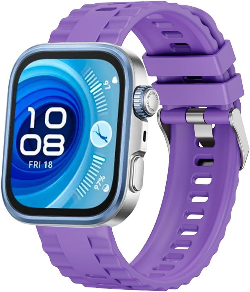 GIOPUEY Huawei Watch Fit 4/Fit 4 Pro/Fit 3 szilikon szíj lila, lélegző, kopásálló