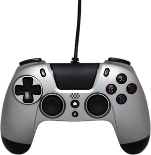 Kábový ovládač Gioteck VX4 Titanium pre PS4 a PC, 3,5 mm audio konektor, funkcia rýchlej streľby, ergonomický dizajn VX4PS445MU