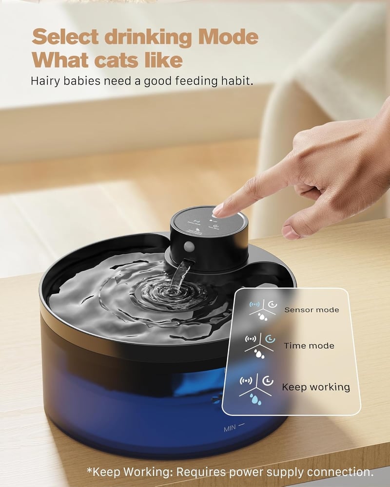 GIOTOHUN Vezeték nélküli macska ivófontána 3,2L mozgásérzékelővel és szűrőkkel - Cat fountain with 6 carbon filters + 3 sponge
