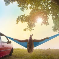 Hamac Ultralight gipfelsport cu frânghii albastre – Hamac ușor pentru camping și drumeții 5