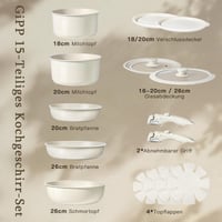 15-dielna súprava riadu GiPP s odnímateľnou rukoväťou, keramický nepriľnavý povrch, indukcia, stohovateľné, vhodné do rúry 2