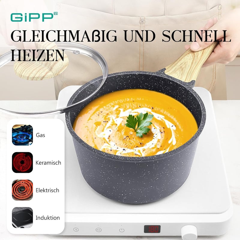 GiPP 21 részes indukciós edénykészlet,  minden tűzhelytípushoz