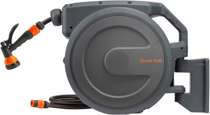 Giraffe Tools 35m Fali Locsolócső Tekercs Forgatható Fúvókákkal