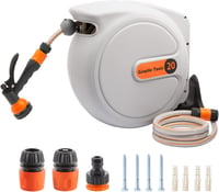 Giraffe Tools Automata Locsolócső Tekercs 20m + 2m Fali Rögzítésű 180° Forgatható 7 Funkciós Zuhanyfej 1