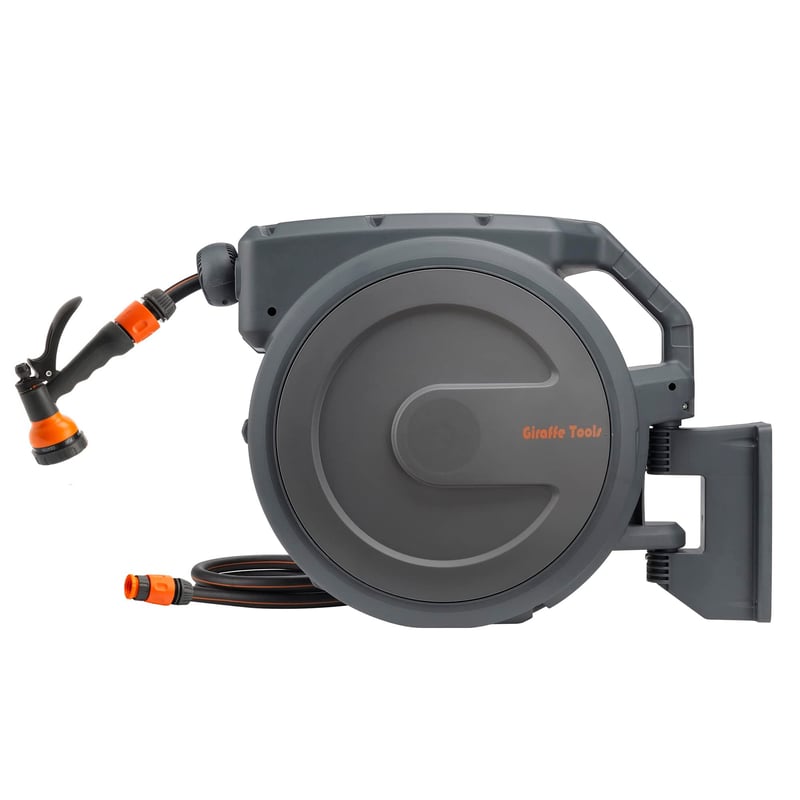 Giraffe Tools AW40 zidni namotaj za crijevo s automatskim namotavanjem i mlaznicom sa 7 funkcija - 35+2 m - siva