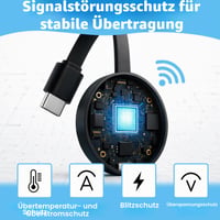 Girihe Chromecast TV Dongle 3 v 1 HDMI Miracast WiFi 2.4/5G Dual Band Airplay DLNA kompatibilný s Android iOS Windows Mac čierny 4K UHD 4