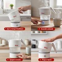 Girmi BL03 összecsukható utazó vízforraló szilikon 0,6L 600W BPA mentes 3