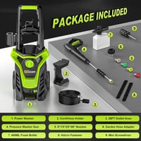 Gisam 2200W 180 bar magasnyomású mosó 480 L/h, 8m tömlővel és kiegészítőkkel 7