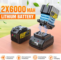 Gisam Akkumulátoros Lombfúvó, 2-in-1 Kefementes Motor, 2×6.0Ah Akkumulátor, 3 Sebességfokozat, 800000 RPM, 850m³/h Légáram, Függőleges-Vízsz 6