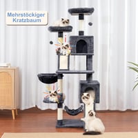 Gitelsnour GCT032G Macska Kaparófa 180 cm, 2 Kaparólap, 7 Kaparóoszlop, 2 Plüss Platform, 2 Macskabarlang, Sötétszürke 8