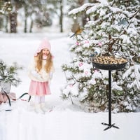 Giyiprpi 90cm Madárfürdő Tál Vízadagoló Kerti Madarak Számára Fagyálló Fekete 6