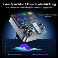 GizmoVine Bluetooth 5.4 FM Transmitter 48W Autós Töltő 3 Porttal PD30W QC3.0 5