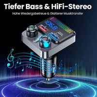 GizmoVine Bluetooth 5.4 FM Transmitter 48W Autós Töltő 3 Porttal PD30W QC3.0 3