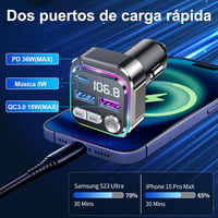 GizmoVine Bluetooth autós FM adapterek, szigarettagyújtó, USB-C 36W, kihangosító 3