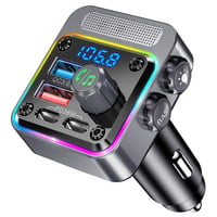 Bluetooth FM vysielač do auta GizmoVine, Bluetooth 5.3 adaptér, zvýraznenie basov, rýchlonabíjačka PD 36W QC 3.0 18W, mikrofón s potlačením hluku, do autozapaľovača 1