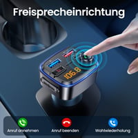 FM transmiter do auta GizmoVine Bluetooth, handsfree, USB-C QC PD 30W, MP3 prehrávač 4