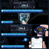 GizmoVine Bluetooth 5.3 FM vysielač do auta, adaptér PD 30W a QC3.0 18W rýchlonabíjanie, HiFi basový zvuk, handsfree, do zapaľovača, čierny, kovový 7
