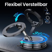 Magnetický držiak na mobil do auta GizmoVine, 35 kg vákuová prísavka a 22x magnet N55, držiak MagSafe, otočný o 360°, pre iPhone 17-12, Samsung 4