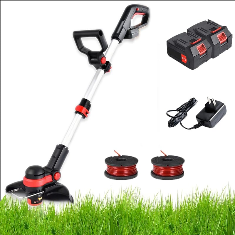 Motocoasă electrică cu acumulator Gjpwyfdc 21V, diametru de tăiere 30 cm, unghi de înclinare 180°, trimmer pentru grădină