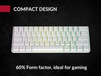 GK61 61 Gombos Mechanikus Gaming Billentyűzet RGB LED Háttérvilágítással - Gateron Optical Yellow, White 7