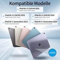 GKABXY iPad Air 11" M4/M3/M2 és 10.9" mágneses billentyűzetes tok krém fehér - cream white 2