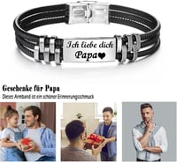 Gkmamrg Apás Szilikon Karkötő Gravírozott "Szeretlek Papa" Bőr Férfi Ajándék 4