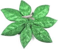 GL-Turelifes 12 db Csillogó Mikulásvirág (16 cm) Csipeszekkel - Művirág Karácsonyfadísz Dekoráció Karácsonyfa Díszítéshez - Pezsgő Színben 7