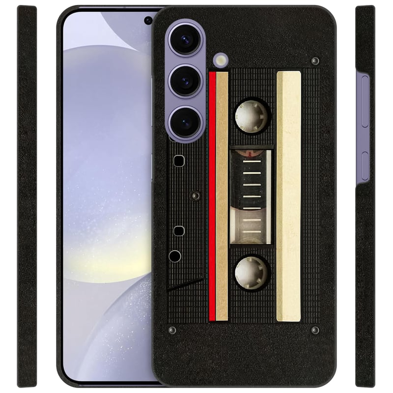 Kryt na Samsung Galaxy S24 5G GlamCase – vintage motív kazety, farebný, tenký a elegantný plastový ochranný kryt na Samsung S24, viacfarebný