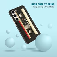 Kryt na Samsung Galaxy S24 5G GlamCase – vintage motív kazety, farebný, tenký a elegantný plastový ochranný kryt na Samsung S24, viacfarebný 5
