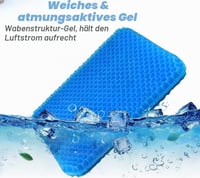 Glamicci XL gel jastuk za sjedenje sa saćastom strukturom – za auto, ured, gaming stolice, invalidska kolica, išijas, trtičnu kost – plavi, 50x50x4,5 cm 6