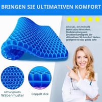 Glamicci XL gel jastuk za sjedenje sa saćastom strukturom – za auto, ured, gaming stolice, invalidska kolica, išijas, trtičnu kost – plavi, 50x50x4,5 cm 2
