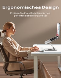 Otočný stojan na notebook Glangeh 360°, nastaviteľný, s dvojitým ramenom, skladací, kompatibilný s MacBook Air Pro (10-16") 3