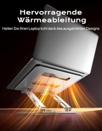 Otočný stojan na notebook Glangeh 360°, nastaviteľný, s dvojitým ramenom, skladací, kompatibilný s MacBook Air Pro (10-16") 4