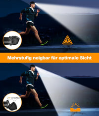 Glangeh LED Fejlámpa Újratölthető Mozgásérzékelővel, 4 Világítási Mód, IPX6 Vízálló, 1200mAh Akkumulátor Horgászat Futás Kempingezés Túrázás 2