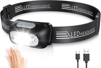 Glangeh LED Fejlámpa Újratölthető Mozgásérzékelővel, 4 Világítási Mód, IPX6 Vízálló, 1200mAh Akkumulátor Horgászat Futás Kempingezés Túrázás 1