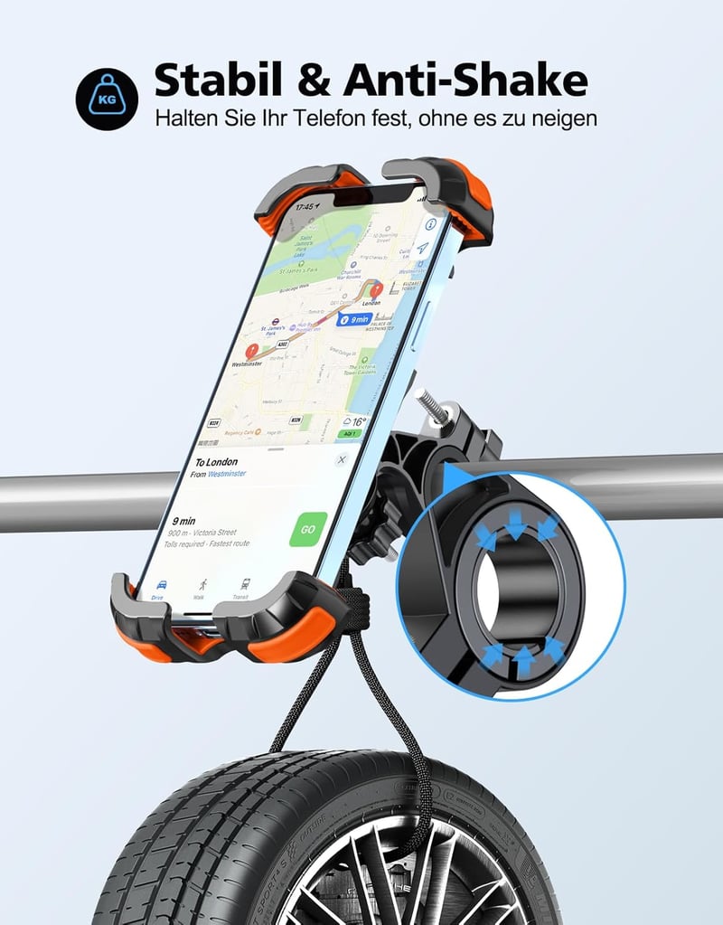 Glangeh Univerzális Telefontartó Kerékpárhoz 360° Forgatható MTB Motorkerékpárhoz
