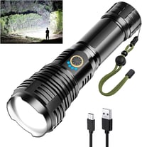 Glarylight XHP70.2 LED Zseblámpa 600000 Lumen USB Töltős Vízálló Zoom 1