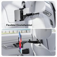 Suport tabletă auto pentru tetieră GlasFlength, rotativ la 360°, pentru dispozitive de 14-26 cm, negru, compatibil cu iPad, smartphone, Kindle, Switch 4