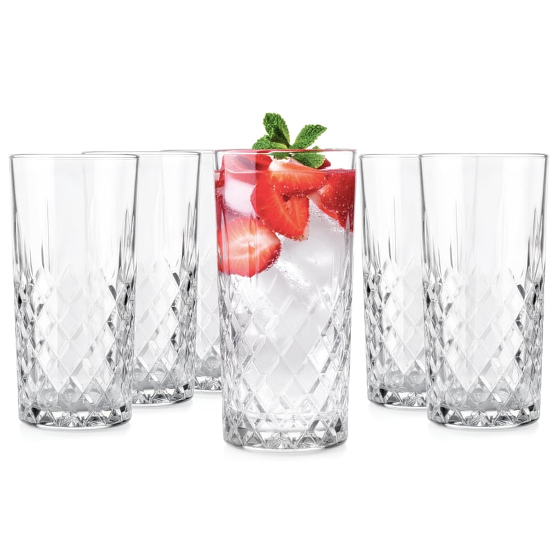 Glasmark Krosno set čaša za vodu 6 x 300 ml, čaše za longdrink, koktele i gin, kristalni efekt, prozirne, perive u perilici posuđa