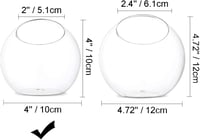 Glasseam 10cm Mini Üveg Terrarium Szett 4db Asztali Dekoráció Szukkulens Kaktusz 5
