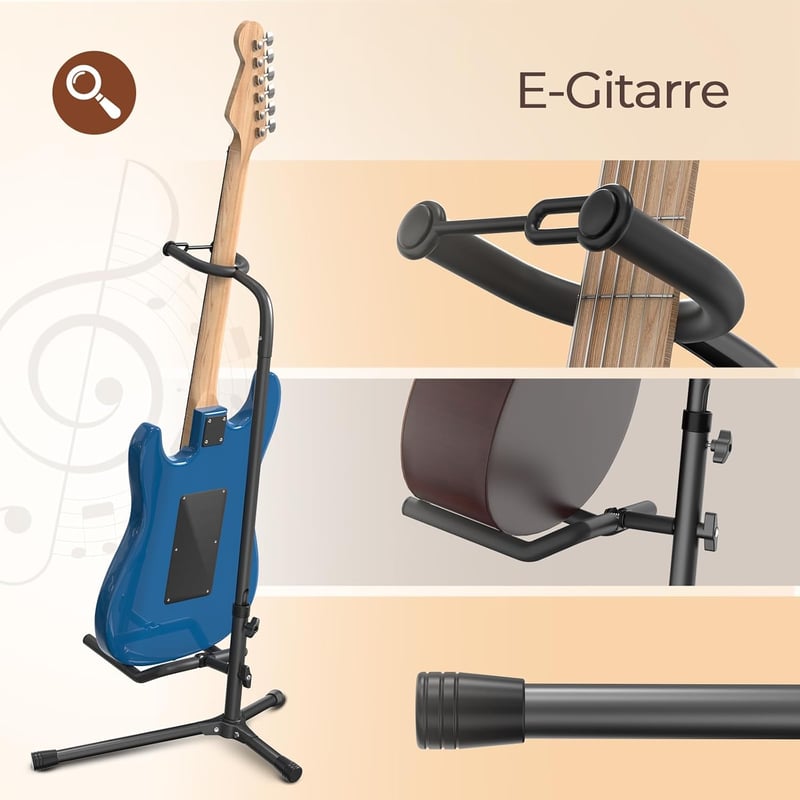 GLEAM Állítható Gitárhordozó - Elektromos, Klasszikus és Basszusgitárhoz, Összecsukható