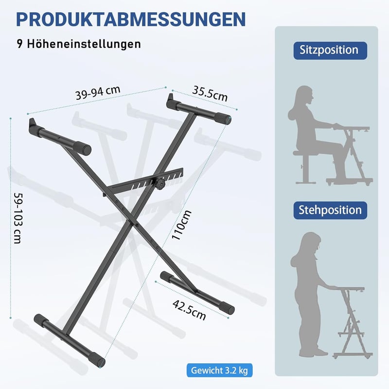 GLEAM Billentyűzet Állvány X Forma Egyedi Támogatás