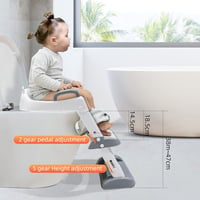 Glenmore Gyerek WC Ülőke Lépcsővel - Összecsukható Szürke Toalett Tréner Fiúknak Lányoknak, Csúszásgátló Párnázott Ülés Kapaszkodóval, Szoba 2