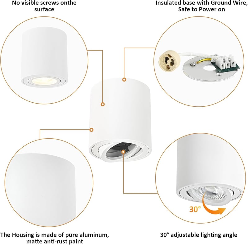 Gleonlux LED Mennyezeti Spotlámpa Fehér GU10 230V Alumínium 6db