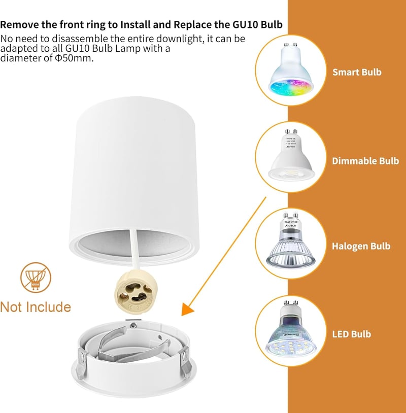 Gleonlux LED Mennyezeti Spotlámpa Fehér GU10 230V Alumínium 6db