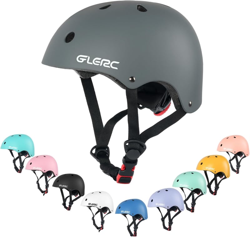 Cască pentru copii Glerc pentru bicicletă, skateboard, trotinetă, cu circumferință reglabilă, disponibilă în mai multe culori, pentru băieți și fete