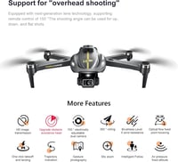 Gleto Összecsukható Drón 1080P HD Kamerával - 45 Perces Repülési Idő, 3 Akkumulátor, Akadályérzékelés, Kefementes Motor, WiFi FPV Élő Videó, 6