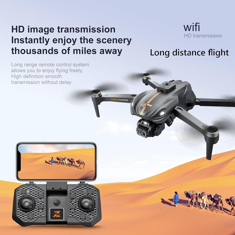 Gleto Összecsukható Drón 1080P HD Kamerával - 45 Perces Repülési Idő, 3 Akkumulátor, Akadályérzékelés, Kefementes Motor, WiFi FPV Élő Videó,